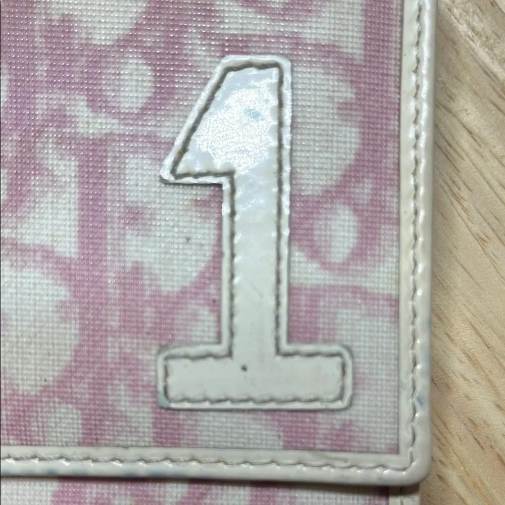 Dior Pink and Cream Canvas Wallet